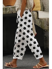 economico Pantaloni in cotone e lino con grafica-Per donna Pantaloni in cotone e lino Pantaloni Eleganti Moda Lunghezza intera Naturale Floreale Tasca Stampa Design con Coulisse Elastica Comodo All&#039;aperto Confortevole All&#039;aperto Vacanza Uscire Blu