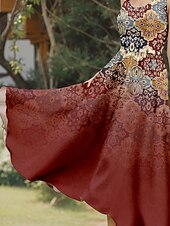 levne Boho šaty-Dámské Midi šaty Letní šaty Áčkové šaty Šaty na rameno prázdniny Na běžné nošení Jdeme ven Standardní uložení Grafika Geometrický Bez rukávů Do U Fialová Léto