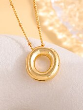 abordables Collier pour femme-Collier pendentif lettre bulle plaqué or – bijou personnalisé avec initiales de 26 lettres de l&#039;alphabet pour femmes et filles – style minimaliste tendance pour anniversaire, remise de diplôme ou usage quotidien