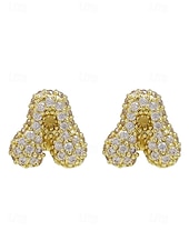 abordables Boucle d&amp;#39;oreille pour femme-Boucles d&#039;oreilles à tige initiales en strass doré - Boucles d&#039;oreilles à lettres scintillantes personnalisées pour femmes, bijoux en cristal étincelants de A à Z, parfaits pour un usage quotidien, un cadeau de remise de diplôme, un cadeau de fête des mèr