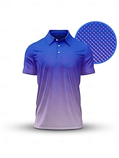 halpa Miesten golfvaatteet-Miesten Poolopaita Sininen Lyhythihainen Topit Golfasut Vaatteet Asut Wear Apparel