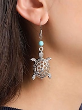 economico Orecchino da donna-Orecchini pendenti a forma di tartaruga marina da donna – orecchini pendenti in stile boho da spiaggia con accenti di perline turchesi, gioielli leggeri ispirati all&#039;oceano per le vacanze estive e gli abiti costieri