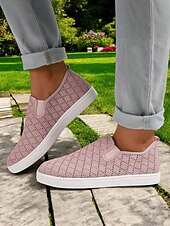economico Sneakers da donna-scarpe slip-on da donna in maglia – stile traspirante ed elegante per le donne durante i picnic primaverili, le passeggiate al parco e le commissioni quotidiane
