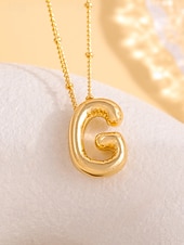abordables Collier pour femme-Collier pendentif lettre bulle plaqué or – bijou personnalisé avec initiales de 26 lettres de l&#039;alphabet pour femmes et filles – style minimaliste tendance pour anniversaire, remise de diplôme ou usage quotidien