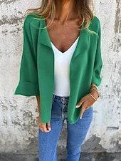 abordables Boutique Graphique Sweatshirts &amp; Hoodies-Femmes Grande taille Hauts d&#039;été Couleur Unie Occasionnel manche longue Col de chemise Hauts Réguliers Sortir Week-end Noir Jaune Vert Véronèse Rouge Bleu Été