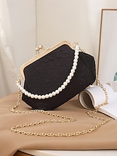 levne Psaníčka a kabelky na večer-dámská vintage kabelka s perleťovou rukojetí – elegantní saténová crossbody kabelka s texturou na svatby, večírky a formální události