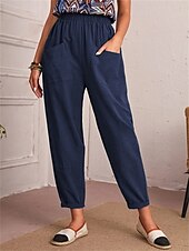 economico Pantaloni-Per donna Pantaloni Affusolati Chinos Moda Streetwear Essenziale Lunghezza alla caviglia Vita media Semplice Tasca Elastico in vita Comodità All&#039;aperto Micro-elastico Vacanza Streetwear Quotidiano