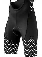 baratos Shorts de bicicleta de bicicleta-Homens Gráfico Geométrica Bermudas Bretelle Shorts acolchoados 3D Moto Calções Bibes Esportes Filtro Solar Tapete 3D Secagem Rápida Pavio Humido Preto Roupa Roupa de Ciclismo
