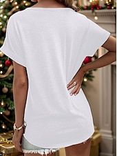 abordables T-shirt floral-Femmes T-shirt Fleuri Graphique Animal Bohème ancien Élégant Manche Courte Encolure en V Hauts Réguliers Quotidien Week-end Imprimé Noir Blanche Rouge Gris Été Printemps