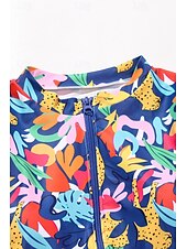 billiga One-piece-baddräkter-Dam Badkläder En bit Baddräkt Dragkedja Tropisk Standkläder Blomma Rund hals Ärmlös Baddräkter