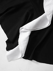 cheap Plain Dress-Women&#039;s Boho Dress Western Dress Vintage Mini Dress A Line Dress Ruffle Dress Casual Going out Beach Regular Fit Graphic Long Sleeve V Neck Black Summer