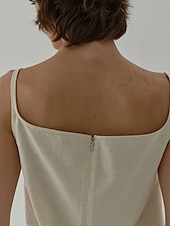 economico Camicie-Per donna Camicia di lino Blusa Semplice Moderno Casual Senza Maniche Spallina Top Regolari Quotidiano Ferie Uscire Asimmetrico Albicocca Estate
