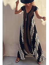 halpa Boho-mekot-Naisten Midimekko Coctail-asu Kukka mekko Boho-mekko Muoti Moderni Loma Teekutsut Bile Normaali Kukka Hihaton V kaula-aukko Musta Viini Sininen Tumman vihreä Kesä