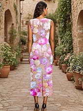 baratos Vestidos de Cocktail-Vestidos de Coquetel  Coluna Vestido Floral de Renda em Malha Semi Formal Casamento Comprimento Midi Sem Mangas Gola Quadrada Renda com Aplicações