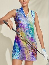 billiga Kvinnors golfkläder-Dam golfklänning Blå Ärmlös Golfkläder för damer Kläder Outfits Bär kläder