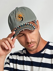 economico Cappelli da uomo-Cappellino da baseball da uomo con stampa mimetica e motivo tribale, cappello regolabile con protezione solare per sport all'aria aperta, escursionismo e abbigliamento casual