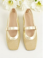 olcso Női lapos sarkú cipők-női aranyhálós mary jane flats – elegáns alacsony sarkú randevús cipő csatos pánttal hétköznapi kirándulásokhoz és mindennapi viselethez