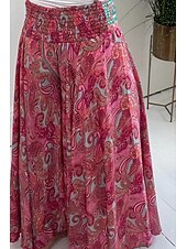 abordables jambe large et taille haute-Femmes Slacks Pantalons Occasionnel Longueur complète Naturel Fleur Taille Élastique Impression Extérieur Confortable Rue Sortir Magenta Vert Été Coupe régulière