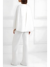 preiswerte Hosenanzüge für Mama-zweiteiliger Overall/Hosenanzug, Kleid für die Brautmutter, elegant, minimalistisch, lässig, tiefer Ausschnitt, bodenlang, Polyester, lange Ärmel, mit Jacke und Schlitz, 2025