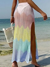 abordables Robes de plage-Maillots de bain pour femmes jupe de couverture maillot de bain découpé vacances plage vêtements ombragés maillots de bain sans manches