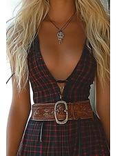 levne Boho šaty-Dámské Mini šaty Boho šaty Westernové šaty Módní Venkovní Dovolená Jdeme ven Běžný Pléd Bez rukávů Do V Fialová Léto