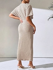 abordables Robe Simple-Femmes Robe Midi Robe de Soirée Robe d&#039;été Mode Classique Moderne Extérieur Vacances Fête Coupe régulière Uni Sans manches Col en V Noir Marron Abricot Été