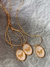 abordables Collier pour femme-Collier médaillon papillon en or pour femme - pendentif ovale de style vintage avec perles et compartiment photo caché, élégant cadeau d&#039;anniversaire, d&#039;anniversaire ou de remise de diplôme