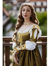 preiswerte Kleid-Mittelalterlich Renaissance Kleid Abschlussballkleider Abendkleid Wikinger Keltischer Ritter Kostüm Damen königlich Halloween Karneval Maskerade Leistung LARP Renaissance-Messe Erwachsene Kleid
