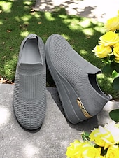 Χαμηλού Κόστους Γυναικεία Sneakers-γυναικεία λευκά πλεκτά slip-on αθλητικά παπούτσια – μοντέρνο και άνετο στυλ για δραστήριες γυναίκες σε υπαίθριους περιπάτους, γυμναστήρια και περιστασιακές εξερευνήσεις στην πόλη