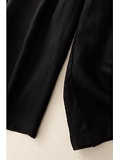 economico Pantaloni in lino e cotone semplici-Per donna Pantaloni in cotone e lino Pantaloni Eleganti Moda Streetwear Lunghezza intera Naturale Semplice Tasca Elastico in vita All&#039;aperto Confortevole Streetwear Uscire Aalbicocca Nero Blu Zenzero