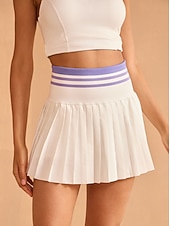 cheap Women&#039;s Golf Clothing-Tennis Pickleball High Waist Skort 14.5inch with Pocket Built-in Shorties Contrast Color Waistline