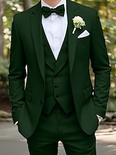 abordables Costumes de mariage-Costumes de mariage professionnels pour hommes vert sauge mode fête été unis coupe standard 3 pièces à simple boutonnage deux boutons