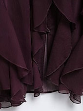 abordables Hauts sexy pour femmes-Femmes Chemise Chemisier Uni Élégant Moderne manche longue Col en V Hauts Réguliers Fête Sortir Superposé Vin Été