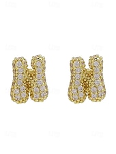 abordables Boucle d&amp;#39;oreille pour femme-Boucles d&#039;oreilles à tige initiales en strass doré - Boucles d&#039;oreilles à lettres scintillantes personnalisées pour femmes, bijoux en cristal étincelants de A à Z, parfaits pour un usage quotidien, un cadeau de remise de diplôme, un cadeau de fête des mèr