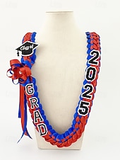 abordables Bufandas de mujer-Corona de graduación de la clase de 2025: collar de cinta trenzada con letras de graduación y dije de sombrero, regalo de recuerdo hecho a mano para la ceremonia de graduación de la escuela secundaria y la universidad.