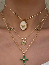 abordables Collier pour femme-Collier médaillon papillon en or pour femme - pendentif ovale de style vintage avec perles et compartiment photo caché, élégant cadeau d&#039;anniversaire, d&#039;anniversaire ou de remise de diplôme