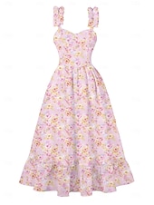 cheap Dresses-Retro Vintage 1950s Dress Swing Dress Floral Women&#039;s Carnival Masquerade Daily Wear Bachelorette Party Adults&#039; Dress Homecoming Dresses