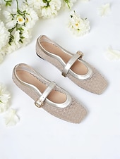 olcso Női lapos sarkú cipők-női aranyhálós mary jane flats – elegáns alacsony sarkú randevús cipő csatos pánttal hétköznapi kirándulásokhoz és mindennapi viselethez