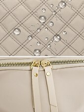 ieftine Rucsaci la Modă-Rucsac de modă cu quilt pentru femei geantă de călătorie stilată cu multe buzunare și fermoare aurii pentru utilizare zilnică