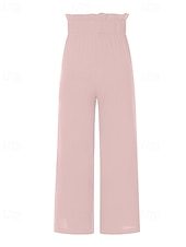 economico Pantaloni in lino e cotone semplici-Per donna Culotte Gamba Larga Pantaloni in cotone e lino Pantaloni Eleganti Moda Streetwear Lunghezza intera Naturale Semplice Elastico in vita Comodo All&#039;aperto Confortevole Streetwear Uscire Bianco