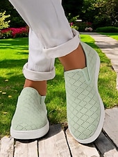 economico Sneakers da donna-scarpe slip-on da donna in maglia – stile traspirante ed elegante per le donne durante i picnic primaverili, le passeggiate al parco e le commissioni quotidiane