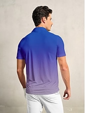 halpa Miesten golfvaatteet-Miesten Poolopaita Sininen Lyhythihainen Topit Golfasut Vaatteet Asut Wear Apparel