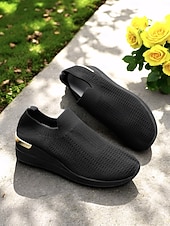 Χαμηλού Κόστους Γυναικεία Sneakers-γυναικεία λευκά πλεκτά slip-on αθλητικά παπούτσια – μοντέρνο και άνετο στυλ για δραστήριες γυναίκες σε υπαίθριους περιπάτους, γυμναστήρια και περιστασιακές εξερευνήσεις στην πόλη