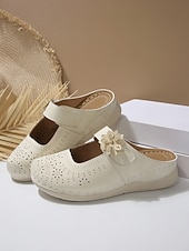 abordables Sabots et mules femme-Mules Mary Jane à fleurs pour femmes – un style mignon et confortable pour les sorties décontractées, le shopping et le quotidien