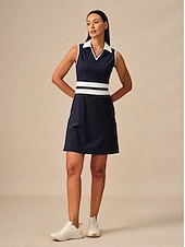 billiga Golfklänningar-Dam golfklänning Sjöblå Svart Marinblå Ärmlös Klänningar Golfkläder för damer Kläder Outfits Bär kläder