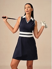 billiga Golfklänningar-Dam golfklänning Sjöblå Svart Marinblå Ärmlös Klänningar Golfkläder för damer Kläder Outfits Bär kläder