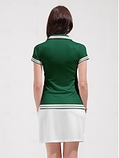 economico Polo e quarterzip-Per donna Polo da golf Verde scuro Manica Corta Top Abbigliamento da golf da donna Abbigliamento Abiti Abbigliamento