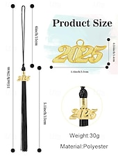 お買い得  レディーススカーフ-2025年卒業式キャップタッセル、ゴールドイヤーチャーム付き - 高校や大学の卒業生のための装飾的な卒業記念品、複数の色