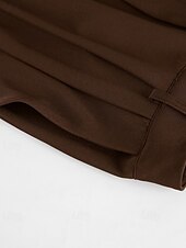 abordables Ensembles chemisiers pour femmes-Femmes Actif Chemisier Ensembles de Pantalons Sans manches Col en V Couleur Unie Dubbele Rij Knopen Date Week-end Marron Été Coupe régulière