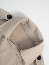 billige aktiv jakke-Dame Frakk Trenchcoat Bekvem Knapper Elegant Mote Utendørs Helfarge Ut på byen Fritid / hverdag Helg Enkeltkneppet Kort Knaphul Normal Langermet Yttertøy Aprikos Vår Høst